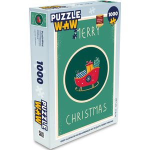 Puzzel Slee - Cadeaus - Kerst - Quotes - Merry christmas - Legpuzzel - Puzzel 1000 stukjes volwassenen - Kerst - Cadeau - Kerstcadeau voor mannen, vrouwen en kinderen