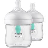 Philips Avent Natural Response Babyfles met Airfree-ventiel - 2 Flessen - 125 ml - 0M+ maanden - Snelheid 2-speen - SCY670/02