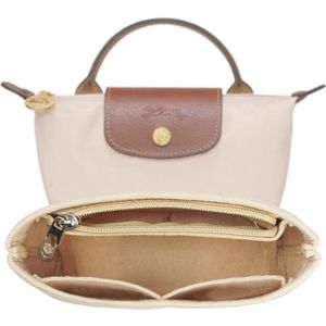 LUOJINYI Organizer voor Longchamp-tas, tassenorganizer voor Longchamp-tas voor dames, tassenorganizer, Longchamp-tas voor dames, grote handtasinzet (beige, mini)