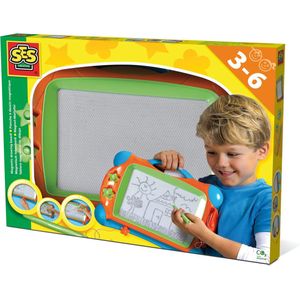 SES - Magnetisch tekenbord - Montessori - 25x34cm - met pen en 2 stempels