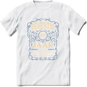 70 Jaar Legendarisch Gerijpt T-Shirt | Royal Blue - Ivoor | Grappig Verjaardag en Feest Cadeau Shirt | Dames - Heren - Unisex | Tshirt Kleding Kado | - Wit - XXL
