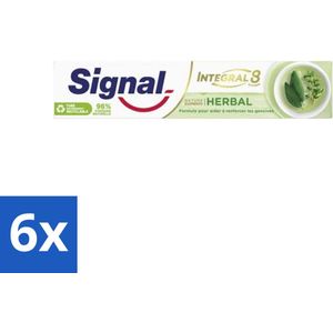 Signal - Integral & Actions - Tandpasta - Natuurlijke Kruiden - Gerecyclede Verpakking - 75 ml - Voordeelverpakking - 6 stuks