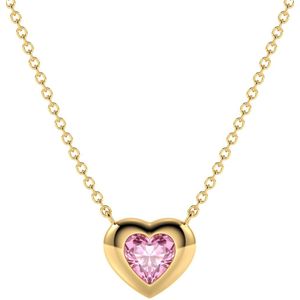 Hartjes Ketting Dames Semygold® 14 Karaat Goud - Halsketting met Hanger Goudkleurig - Liefdes Collier Hartje 40-45 cm - Cadeau vrouw, vriendin, moeder, verjaardag - Astra