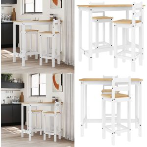 vidaXL 3-delige Barset massief grenenhout wit - Barset - Barsets - Bistroset - Tuinset