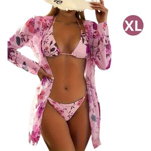 Nivard Bikini Dames - Meisjes Bikini - Badpak - Push Up - Vrouwen Badkleding - Zwemmen - Sexy Set - Top & Broekje - Roze - Maat XL