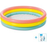 Intex - Opblaaszwembad - Sunset Glow Pool - Zachte opblaasbare bodem - Vanaf 2 jaar - Ø 114 x 25 cm inclusief reparatiesetje