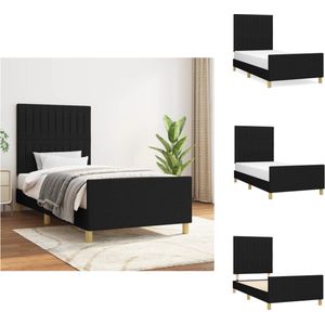 vidaXL Bedframe - 203 x 83 x 118/128 cm - verstelbaar hoofdeind - zwart - Bed