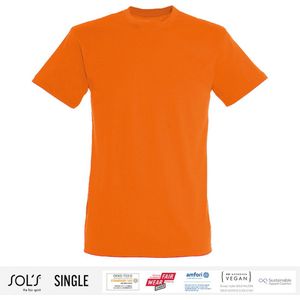 Sol's Heren T-Shirt 100% biologisch katoen Ronde hals Oranje Maat XL