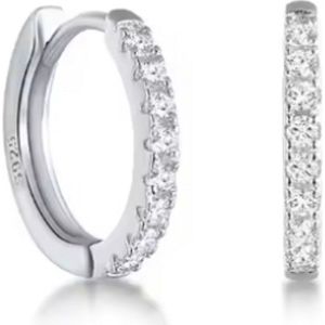 Glow Diamond Hoops Earrings Silver