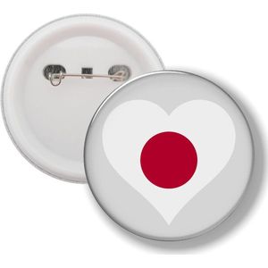 Button Met Speld - Hart Vlag Japan
