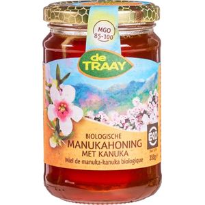 Biologische Manuka-Kanukahoning de Traay 350g (vloeibaar)