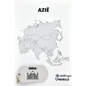 India Sleutelhanger inclusief kaart – India cadeau – beste land- Leuk kado voor je Vriend om te geven - 2.9 x 5.4CM