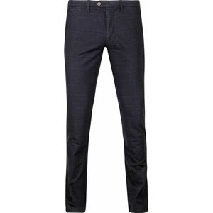 Suitable Chino Sartre Ruit Donkerblauw - Maat 48 - Heren