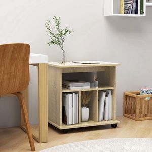 The Living Store Verrijdbare Kast - Sonoma Eiken - 60 x 45 x 60 cm - Spaanplaat