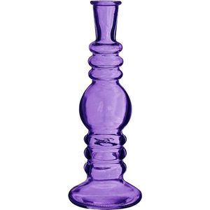 Ideas 4 Seasons Bloemenvaas Florence - paars glas - helder - D8,5 x H23 cm