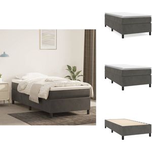 vidaXL Bedframe - Bedframes - Bed - Ledikant - Bedframe zonder matras 90x200 cm fluweel donkergrijs