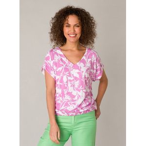YEST Gieltje Tops - Orchid Pink/Off Whit - maat 48