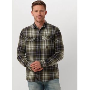 PME Legend Long Sleeve Shirt Heavy Twill Check Overhemden Heren - Groen - Maat XL