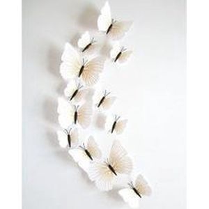 3D Witte Vlinders Muur Sticker / Muurdecoratie - Kinderkamer & Babykamer