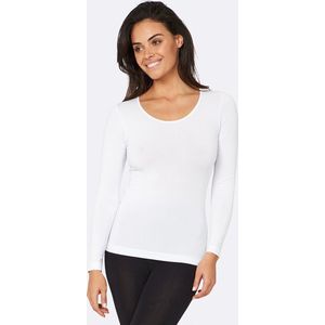 Boody - Bamboe Dames top lange mouw - Wit / L