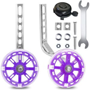Ibenzoa® Veiligheidssteunwielen voor Kinderfietsen met Knipperfunctie, Universeel Verstelbaar voor 12-18 Inch Fietsen