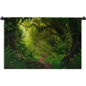 Wandkleed - Wanddoek - Jungle - Planten - Azië - Jongens - Meisje - Kind - 150x100 cm - Wandtapijt
