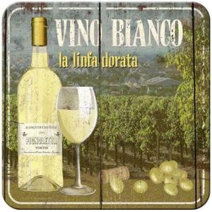 Vino Bianco - Metalen Onderzetter