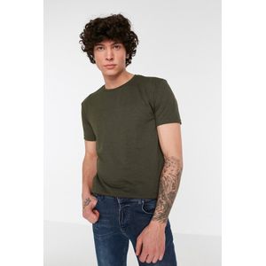 Trendyol TMNSS22TS0271 Volwassenen Mannen T-shirt Single pack - Khaki - S