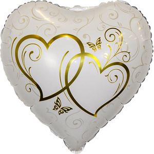 Valentijn Versiering I Love You Hartjes Ballonnen Huwelijk Decoratie Folie Ballon Hart Wit 45 Cm – 1 Stuk
