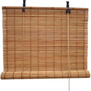 Bamboebaas bamboe rolgordijn Sem - Bruin - 140x180 cm - Natuurlijke look - Zonwerend - Duurzaam bamboe - Lichtdoorlatend - Geschikt voor binnen en buiten - Eenvoudige montage