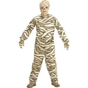 Widmann - Mummie Kostuum - Afschuwelijke Mummy Kind Kostuum - Wit / Beige - Maat 140 - Halloween - Verkleedkleding