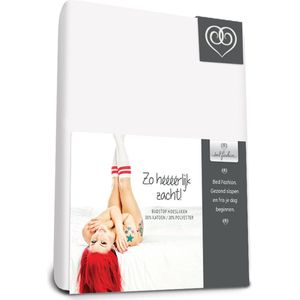 Badstof Stretch - Splittopper Hoeslaken - 180 x 210 cm - Wit