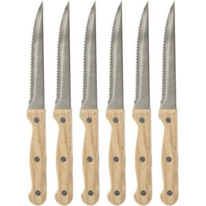 Secret de Gourmet Steakmessen/vleesmessen - 12 stuks - RVS - 22 cm