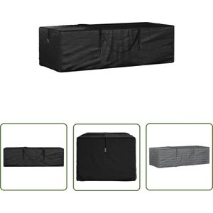 The Living Store Opbergtas voor tuinkussens 135x40x55 cm polyetheen zwart - Opbergtas Tuin Kussens - Tuin Kussens Beschermen - Waterdicht Hoesje - Buiten Meubels Opslaan - Zwarte Opbergtas