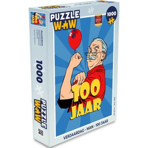 Puzzel Verjaardag - Man - 100 Jaar - Legpuzzel - Puzzel 1000 stukjes volwassenen