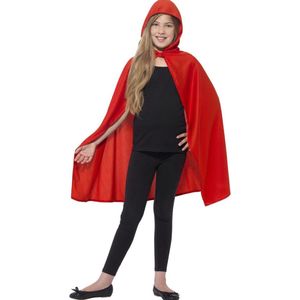 SMIFFY'S - Rode cape met capuchon voor kinderen - 116/128 (4-6 jaar)