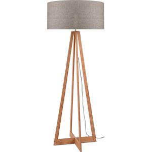 GOOD&MOJO Vloerlamp Everest - Taupe/Bamboe - Ø60cm - Scandinavisch,Bohemian - Staande lamp voor Woonkamer - Slaapkamer