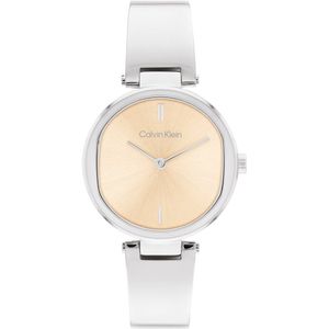 Calvin Klein CK25200311 CK ELEVATED Dames Horloge - Mineraalglas - Staal - Zilverkleurig - 30 mm breed - Quartz - Druksluiting - 3 ATM (spatwater)