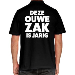 Deze ouwe ZAK is jarig polo shirt zwart heren - cadeau / verjaardag polo shirt XL