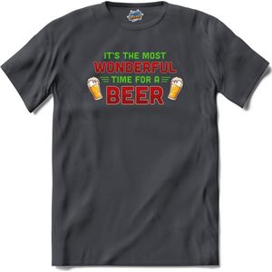 It's the most wonderful time for a beer - foute bier kersttrui - T-Shirt - Heren - Mouse Grey - Maat XXL