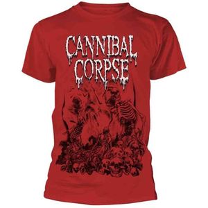 Cannibal Corpse Heren Tshirt -L- Pile Of Skulls 2018 Rood