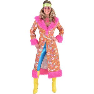 Hippie Mantel Paisley Dames Oranje/Pink - Maat L/XL