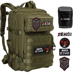ZEUZ Tactical Rugzak Dames & Heren voor Fitness & CrossFit – Backpack - Sporttas - Militaire Army Bag - Sport Tas – 45 Liter - Groen