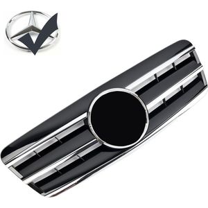 Grill Sport Kühlergrill passt für Mercedes C208 A208 CLK Schwarz + Chrom