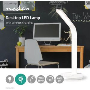 Nedis LED-Lamp met Draadloze Lader | Dimmer - Op Product | Qi | 5 W | Met dimfunctie | Koel Wit / Natuurlijk Wit / Warm Wit | 2700 - 6500 K