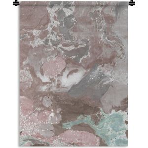 Wandkleed - Wanddoek - Graniet - Kristal - Bruin - 60x80 cm - Wandtapijt