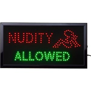 Led bord - Led sign - Led borden - Nudity allowed - Led verlichting - 50 x 25cm - Light box - Led lampje - Led bord nudity -  Cave & Garden