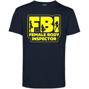 T-shirt Female Body Inspector | Carnavalskleding heren | Carnaval Kostuum | Foute Party | Navy | maat 3XL