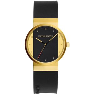 Jacob Jensen - Dames Horloge 744 New Line Horloge - diameter 29 mm - Zwart