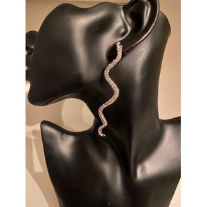 Strass snake design oorbellen